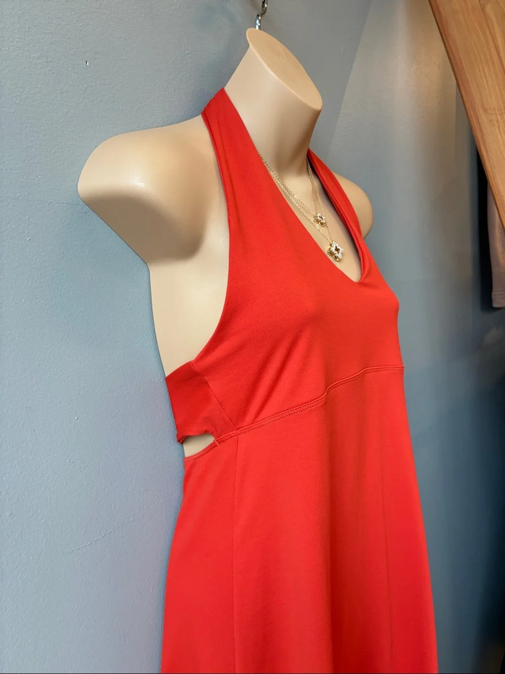 Patagonia Morning Glory Orange Halter Midi Dress, Medium - Picture 4 of 7